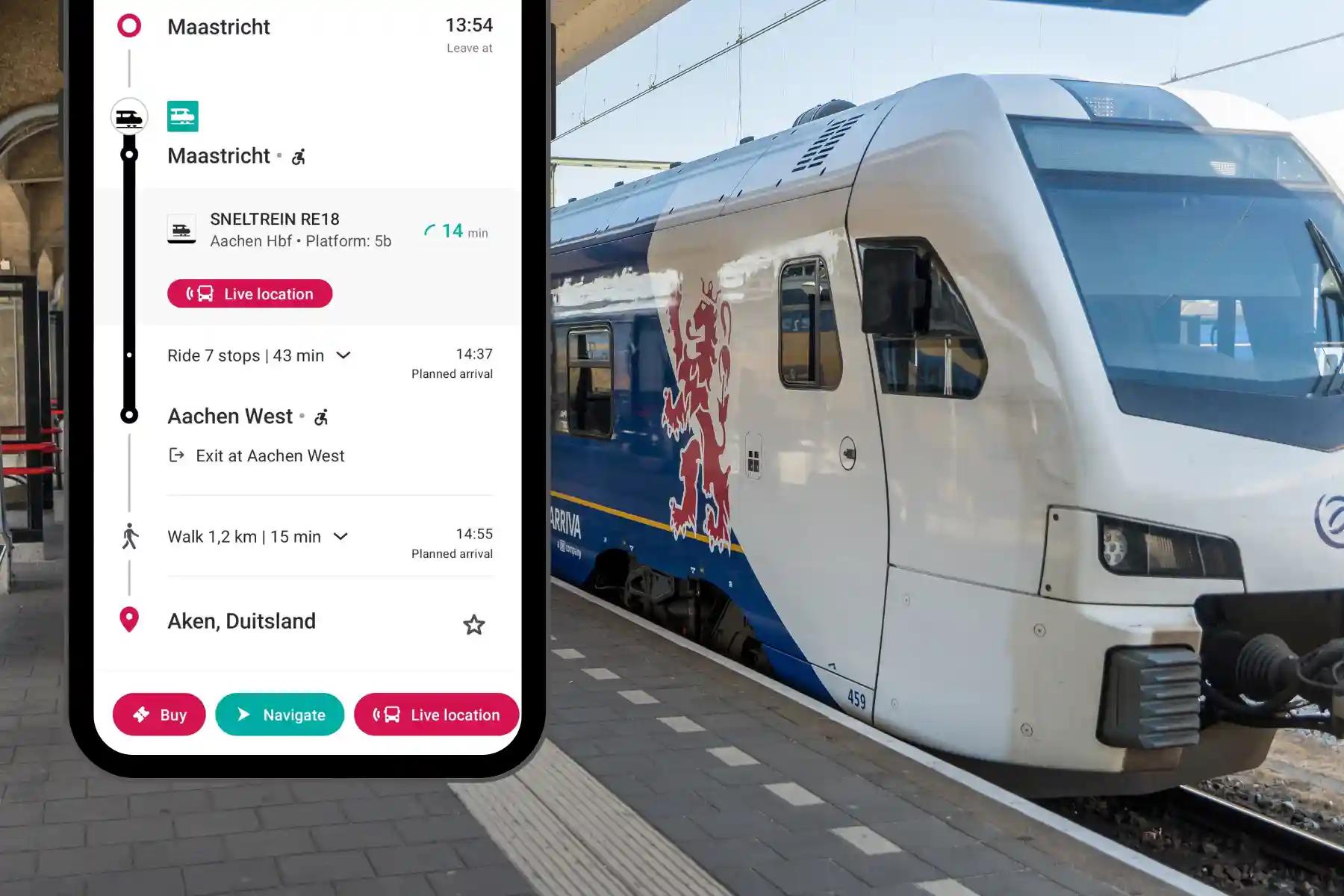 Travel easily with glimble by train to Aachen. For example, directly from Maastricht. You'll be in Aachen within an hour.