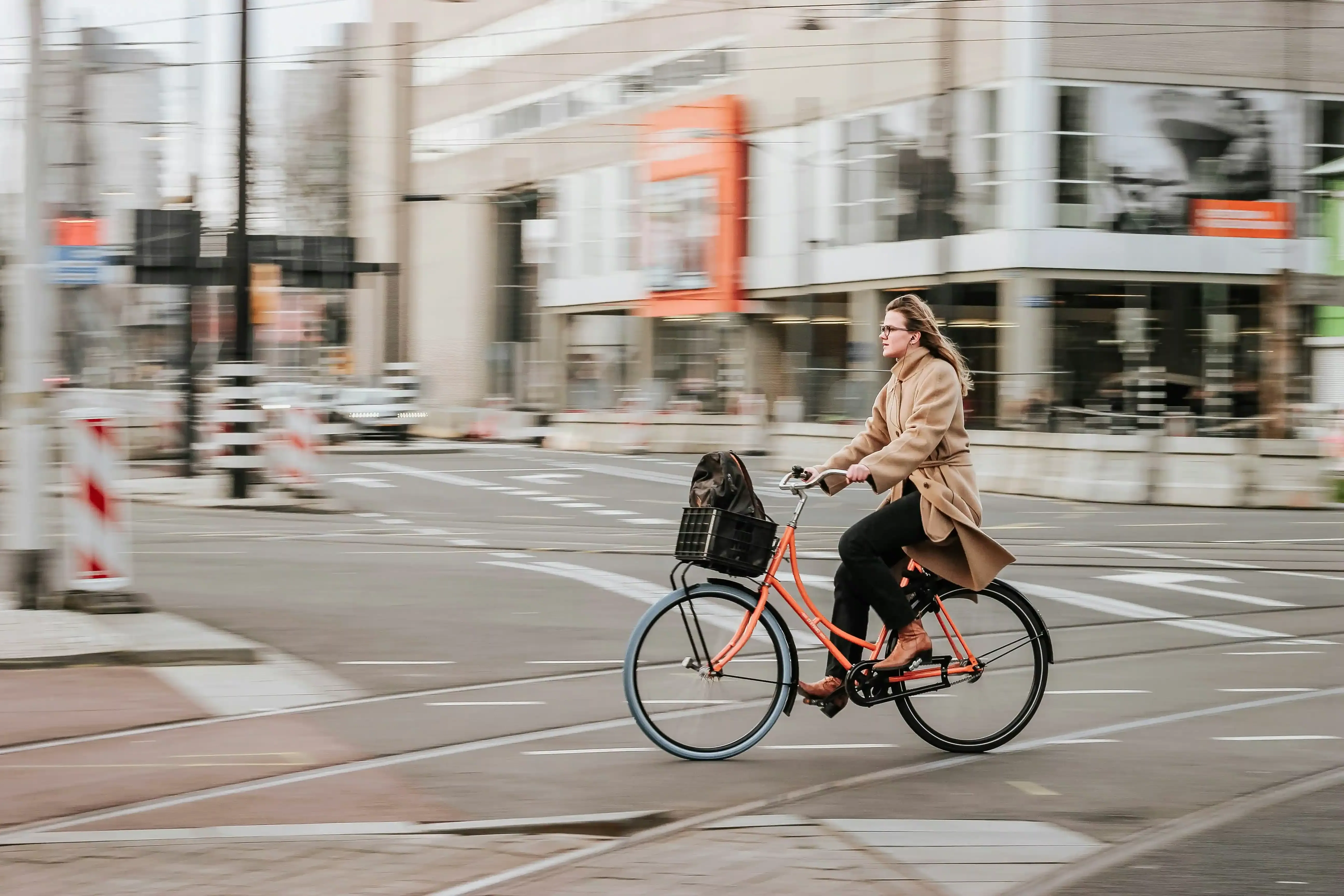 Op de fiets naar het werk