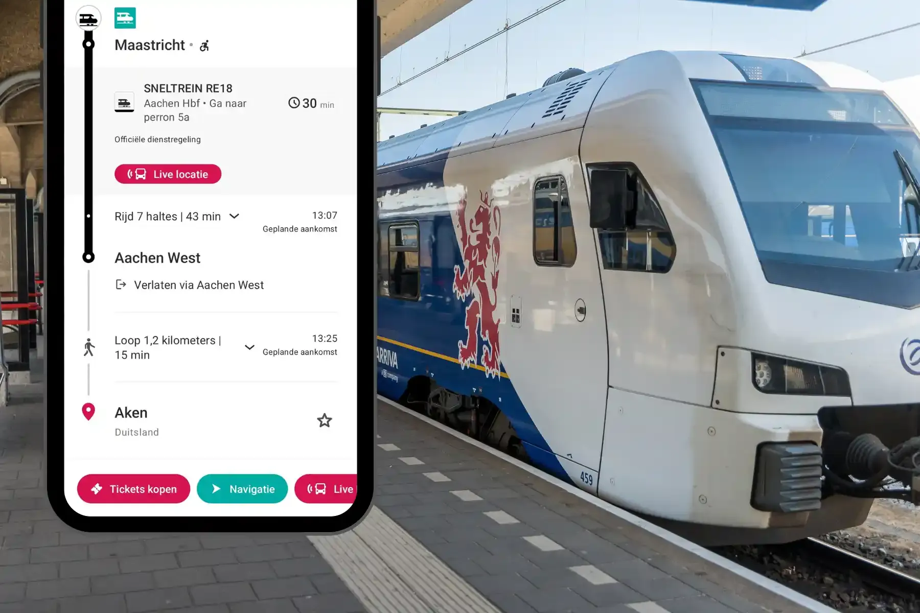 Met de trein naar Aken Reis makkelijk met glimble met de trein naar Aken. Bijvoorbeeld rechtstreeks vanuit Maastricht. Je bent binnen een uur in Aken.